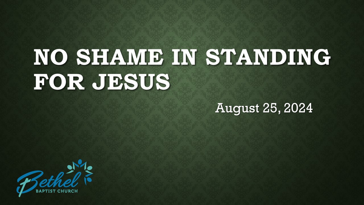 No Shame In Standing for Jesus